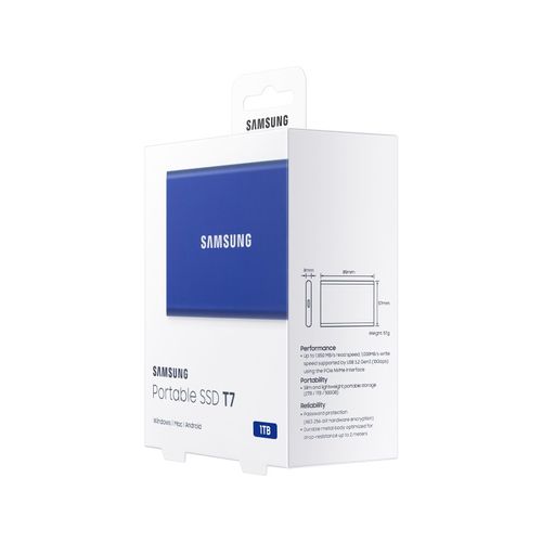 SAMSUNG Portable T7 1TB plavi eksterni SSD MU-PC1T0H slika 10