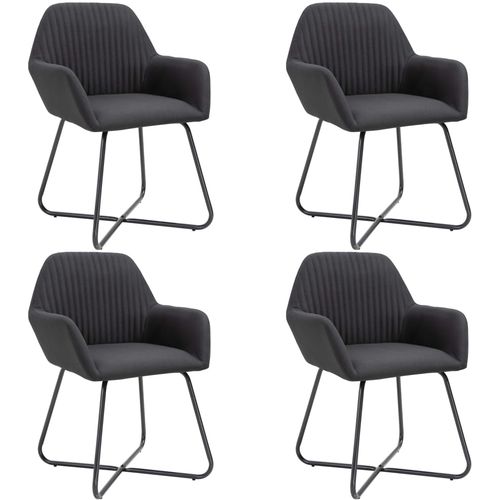 Blagovaonske stolice od tkanine 4 kom crne slika 15