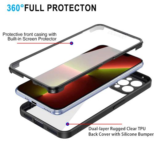 Techsuit – ColorVerse 360 ​​Series obostrana zaštitna maska za iPhone 13 Pro – crna slika 3