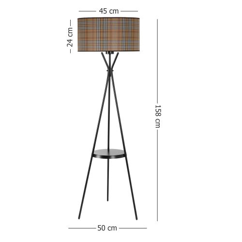 Multicolor Floor Lamp sa crnim postoljem i cilindričnim abažurom slika 4