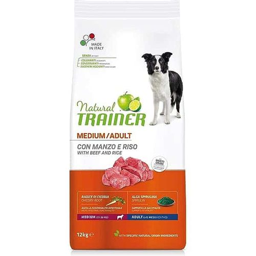 Trainer Natural Dog Medium Adult Govedina i Pirinač 12 kg slika 1