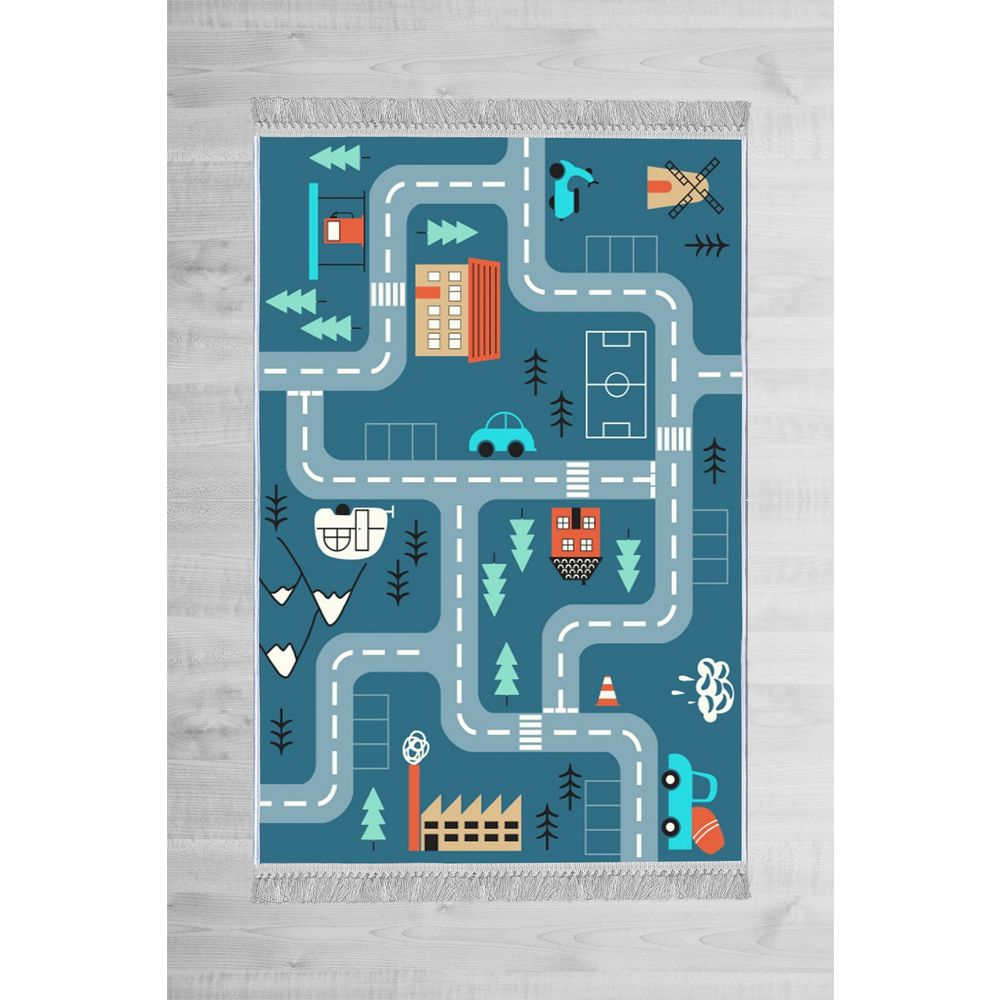 Dječiji tanki tepih "Plavi svijet" (120 x 180 cm)(Els582) - DIGTALNI PRINT slika 4