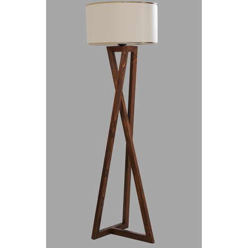 Maçka Ceviz Lambader Silindir Finli Krem Erkametli Walnut Floor Lamp slika 2