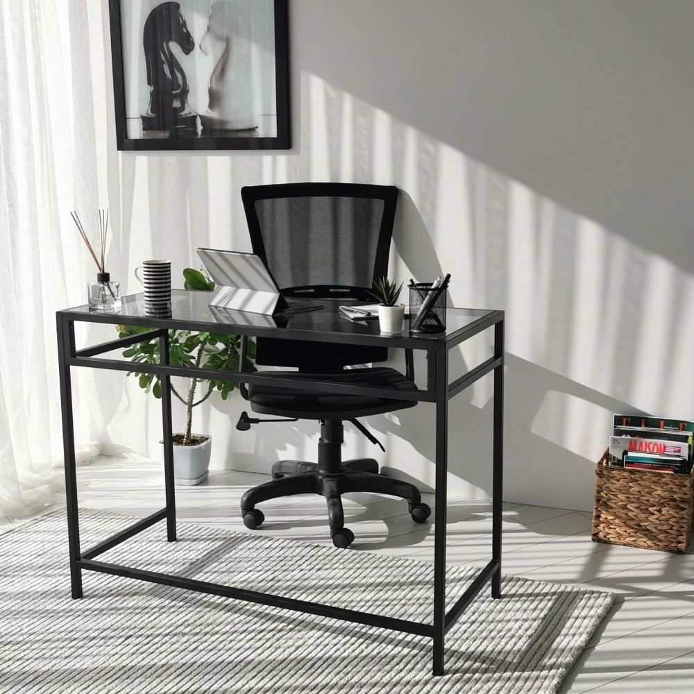 Stakleni Radni Stol Network / 100x45 cm M100F Crni slika 2