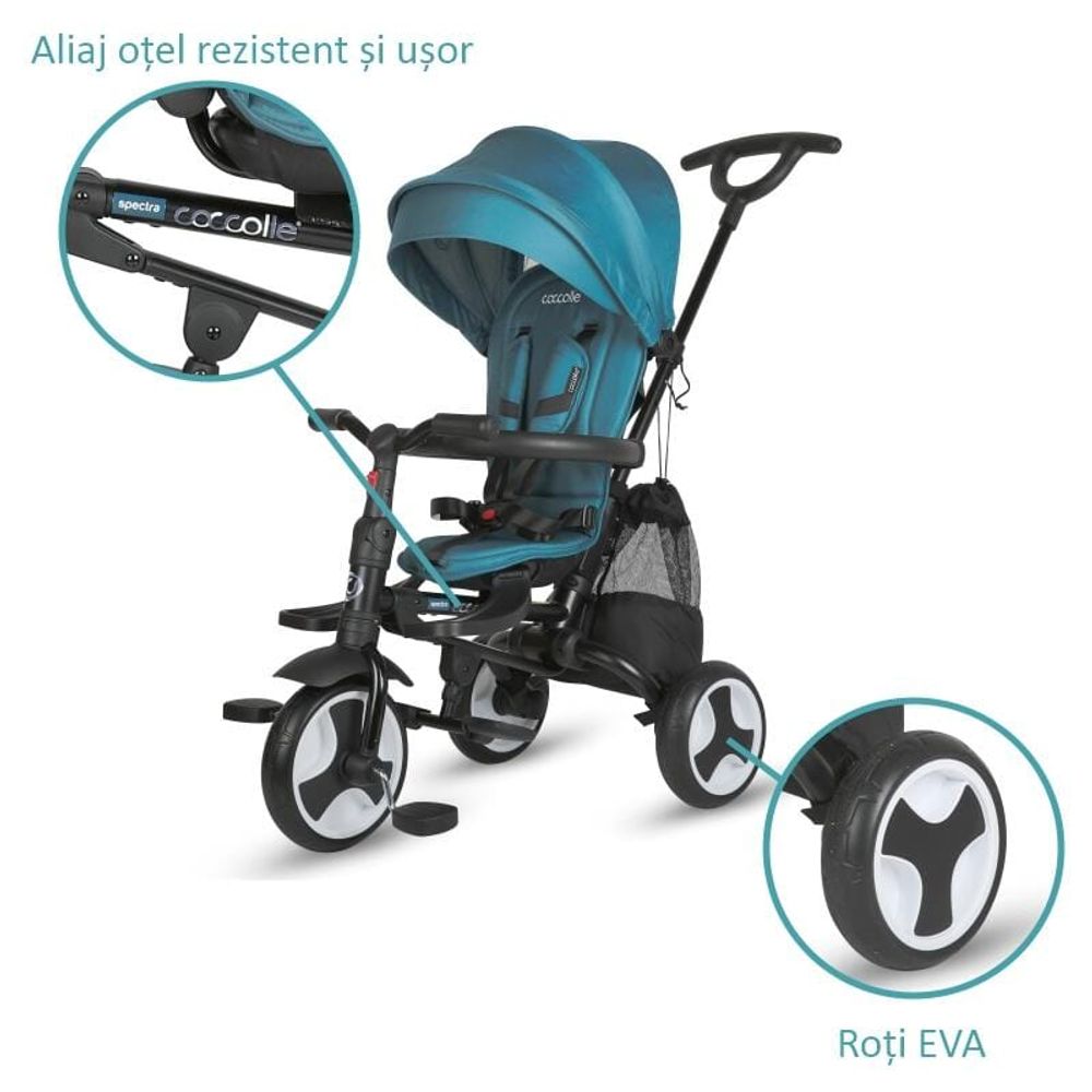 Coccolle Sklopivi rotirajući tricikl Spectra Plus Premium Line, Atlantic Blue slika 6