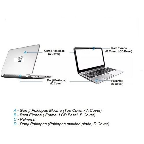 Poklopac Ekrana+Ram Ekrana za Toshiba Satellite L50-B L55-B L50t-B L55t-B CRNI slika 4