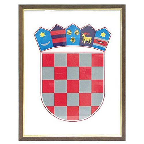Grb Republike Hrvatske drveni okvir, 21x30 cm slika 1
