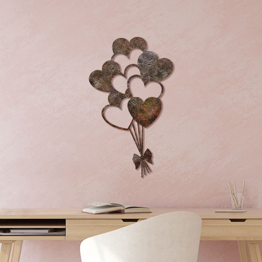 Decorative metal wall accessory Rusty Heart 1 Antiquation, colours: multicolor slika 3