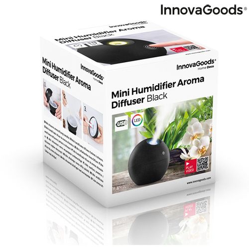 InnovaGoods mini ovlaživač difuzor mirisa 10x10x10cm crni  slika 3