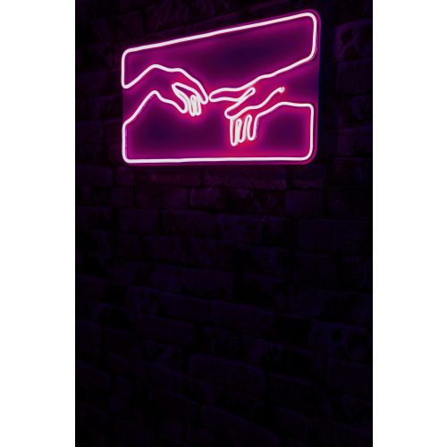 Wallity Ukrasna plastična LED rasvjeta, Creation of Adam - Pink slika 2