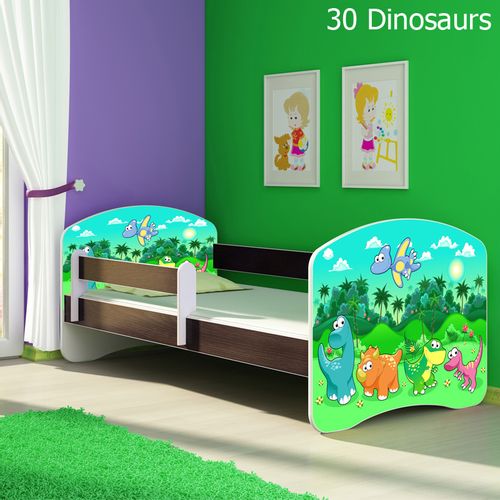 Dječji krevet ACMA s motivom, bočna wenge 140x70 cm - 30 Dinosaurs slika 1
