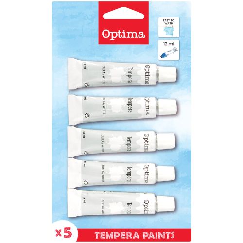 Tempera 1/5 12ml OPTIMA, bijela, bls 100005 slika 2