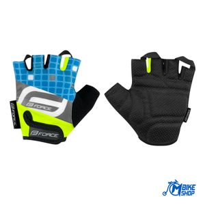 Force Dječije rukavice za biciklizam Square Kid Fluo/Blue