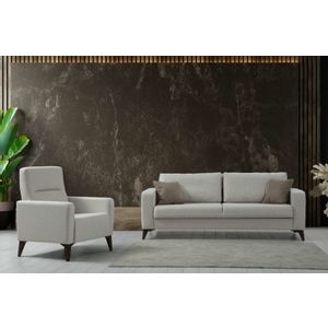 Kristal 3+1 - Beige Beige Sofa Set
