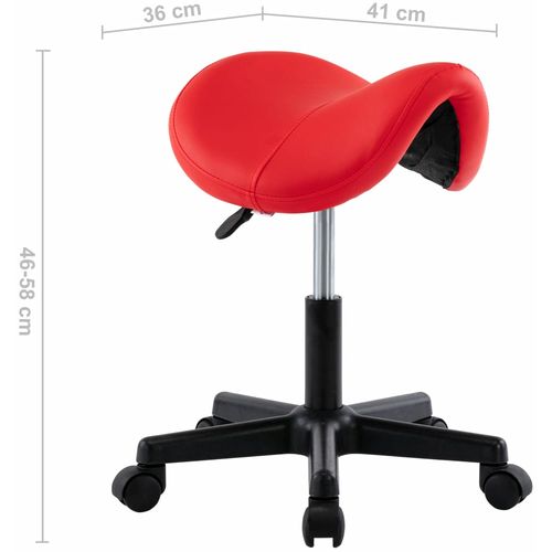 Radni stolac od umjetne kože crveni slika 7