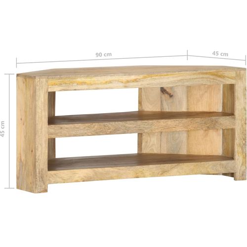 Kutni TV ormarić 90 x 45 x 45 cm od masivnog drva manga slika 30