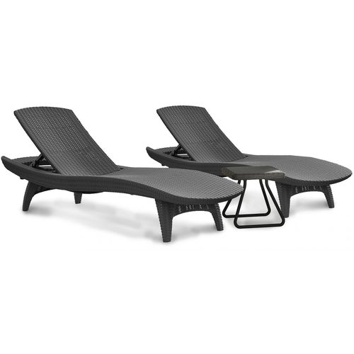 Keter Pacific Patio set ležaljki sa stolićem - Sivi slika 1