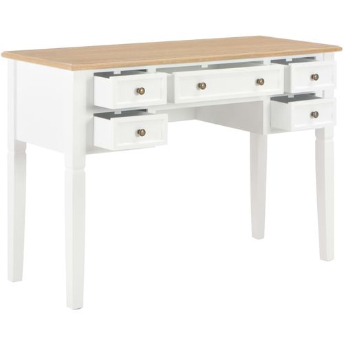 Pisaći stol bijeli 109,5 x 45 x 77,5 cm drveni slika 2