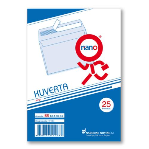 Kuverte 176x250 mm B5-N strip, natron, 25/1 slika 1