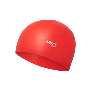 Nqc silikonska kapa za plivanje nils aqua, crvena, jednobojna rd01