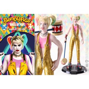 NOBLE COLLECTION - DC - BENDYFIGS - HARLEY QUINN WITH MALLET (BIRDS OF PREY)