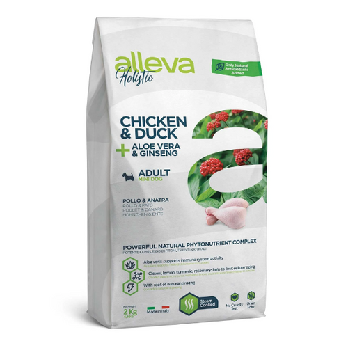 Alleva Holistic Dog Adult Chicken &amp; Duck + Aloe Vera &amp; Ginseng Mini 12 kg slika 1