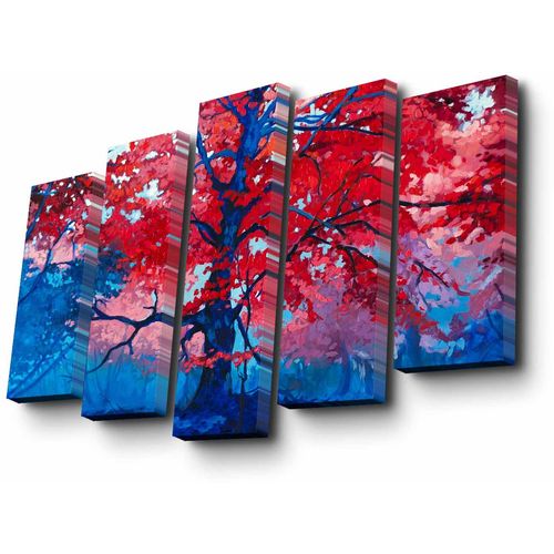 5PUC-098 Multicolor Decorative Canvas Painting (5 Pieces) slika 3