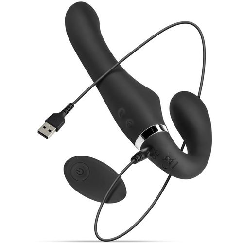 Vibracijski strap on dildo bez pojasa No-Parts - Avery, 22 cm, crni slika 13