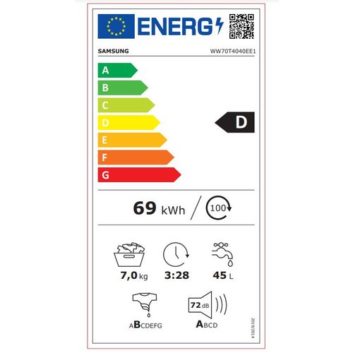 Samsung WW70T4040EE1LE Veš mašina 7 kg, 1400 rpm, Digital Inverter, SteamWash, Dubina 55 cm slika 10