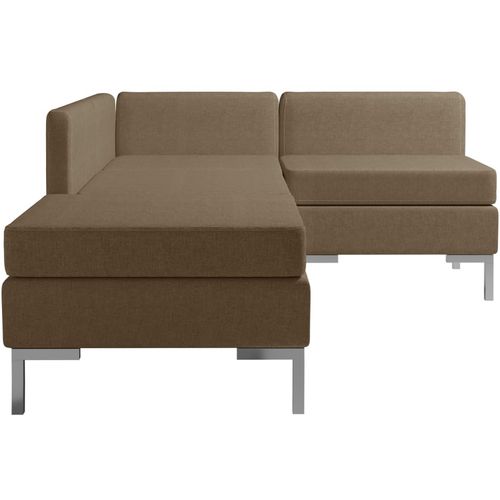 4-dijelni set sofa od tkanine smeđi slika 34