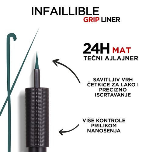 L’Oreal Paris Infaillible Grip 24H Matte Liquid ajlajner​ Emeraude slika 3