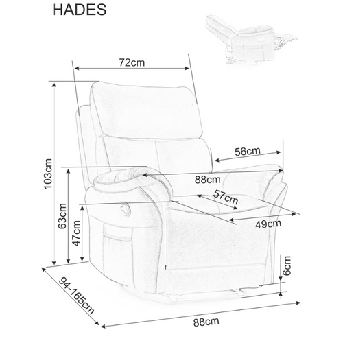 Fotelja Hades - siva slika 10