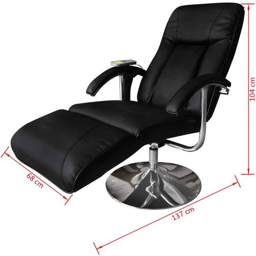 Masažna stolica od umjetne kože crna slika 16