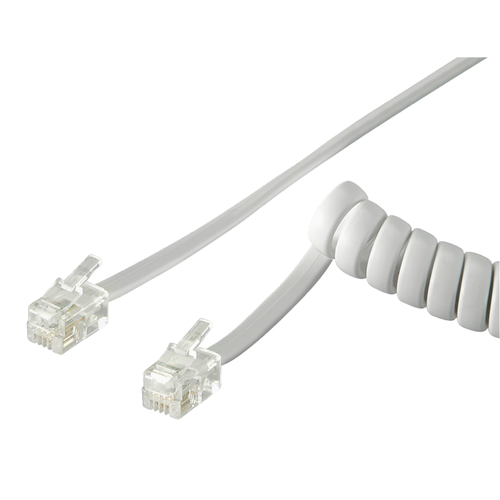 ZED electronic Telefonski kabl spiralni za slušalicu,dužina 4 metra,bijeli - T6-4WB slika 2