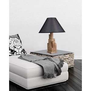 Kule Yanık Ahşap Masa Lambası Pramit Hasır Siyah Abajurlu Brown
Black Table Lamp