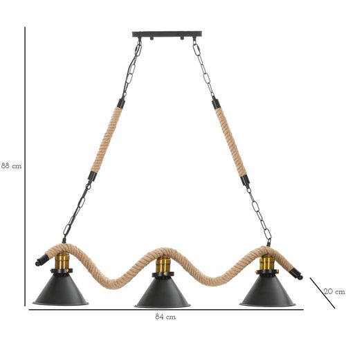 Mauro Ferretti Svjetiljka stropna CUP/ROPE 3 LIGHTS 84x20x88 cm slika 7