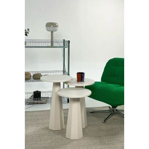 Set bočnih stolova "Lilyum" (57 + 52 + 47) - boja: Krem