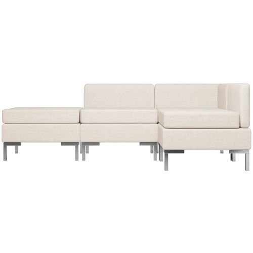 4-dijelni set sofa od tkanine krem slika 22