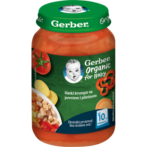 Gerber Organic for Baby Kašica slatki krumpir sa povrćem i piletinom 190g slika 1