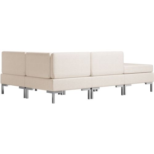 4-dijelni set sofa od tkanine krem slika 26