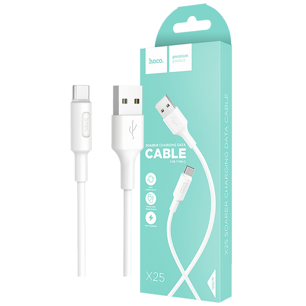 hoco. USB kabl za smartphone, USB type C kabl, 1 met, 2 A,bijela - X25 Soarer USB type C, White slika 1