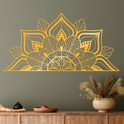 Wallity Metalna zidna dekoracija, Mandala-S-1-Gold slika 1