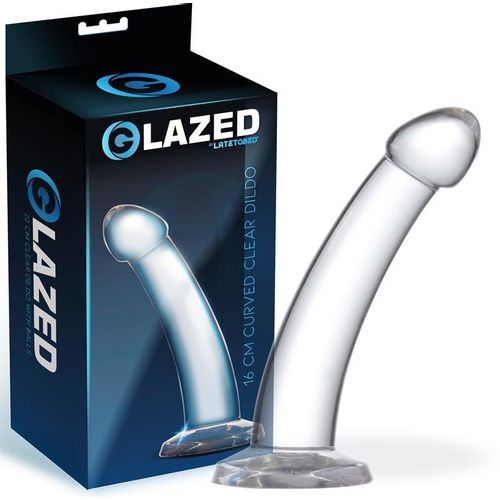 Glazed zakrivljeni prozirni dildo 16cm ili 18cm slika 9