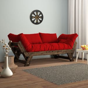 Dvosjed sofa CPT8114-210 - boje: Orah, Crvena i Vrtna