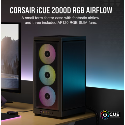 Kućište CORSAIR 2000D AIRFLOW Mini-ITX Gaming SFX bez napajanja crna slika 4