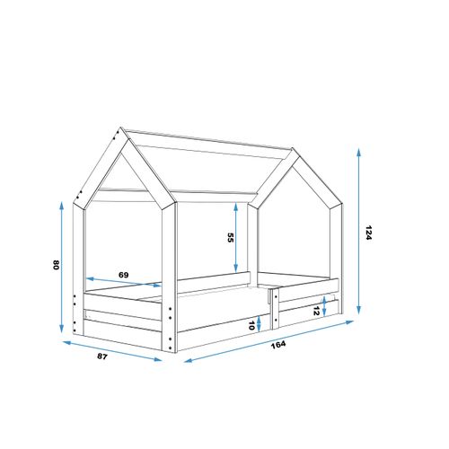 Drveni dječji krevet House 1 - 160*80 - bijeli slika 3