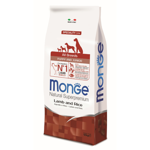 Monge Natural Superpremium Dog All Breeds Puppy And Junior Lamb With Rice 2.5 kg