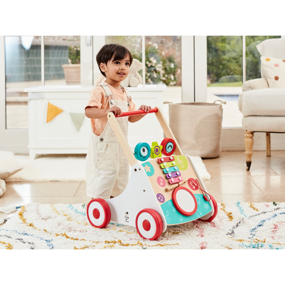 Hape Drvena muzička guralica Music Push Learning Walker E0383A slika 8