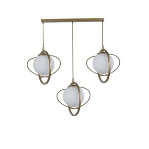 Nepal 3 Lü Sıralı Eskitme Beyaz Camlı Sarkıt AntiqueWhite Luster