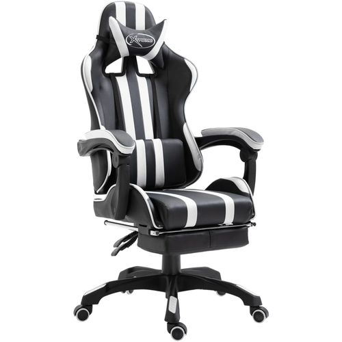 Igraća stolica od umjetne kože s osloncem za noge bijela slika 31